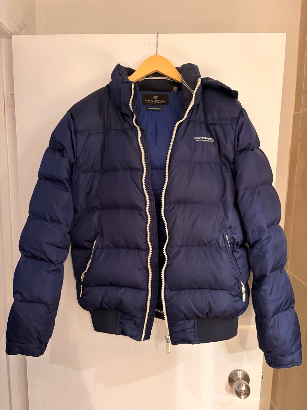 Scotch & Soda Men's Navy Puffer Down Jacket